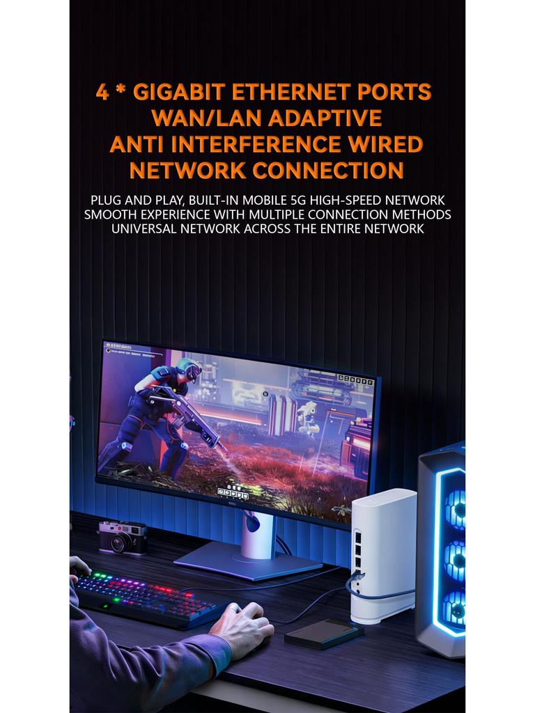 5G Wireless Dual-Band WIFI6 Router with Gigabit Ethernet & Voice, NR200