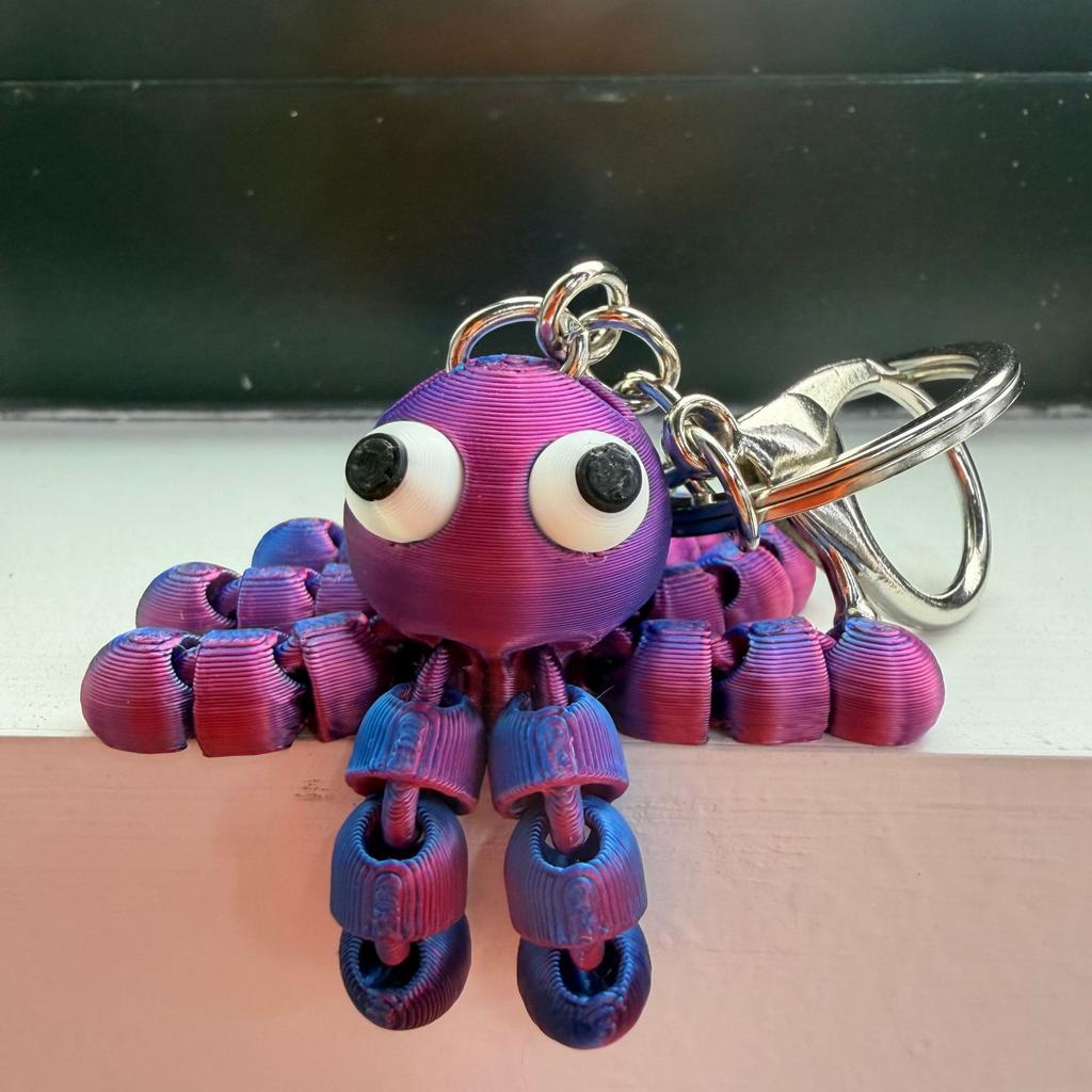 Portachiavi Polpo 3D Carino - Tentacoli e Piedi Flessibili Colori Vivaci Accessorio da Appendere per Sacchetto Regalo di San Valentino Decorazione da Scrivania