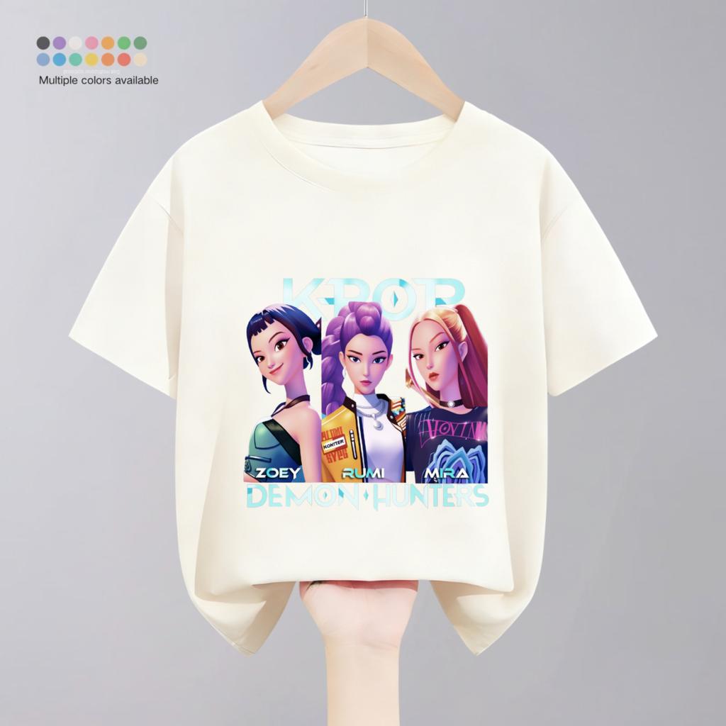 Kpop lovci démonů Dětské oblečení Trička Letní Nová móda Populární Top s krátkým rukávem Tričko Dětské oblečení Ležérní trička