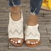 Women's Flat Sandals Women's Spring and Summer New Open Toe Fashion Beach Shoes Low Heel Comfortable Large Size Sandals