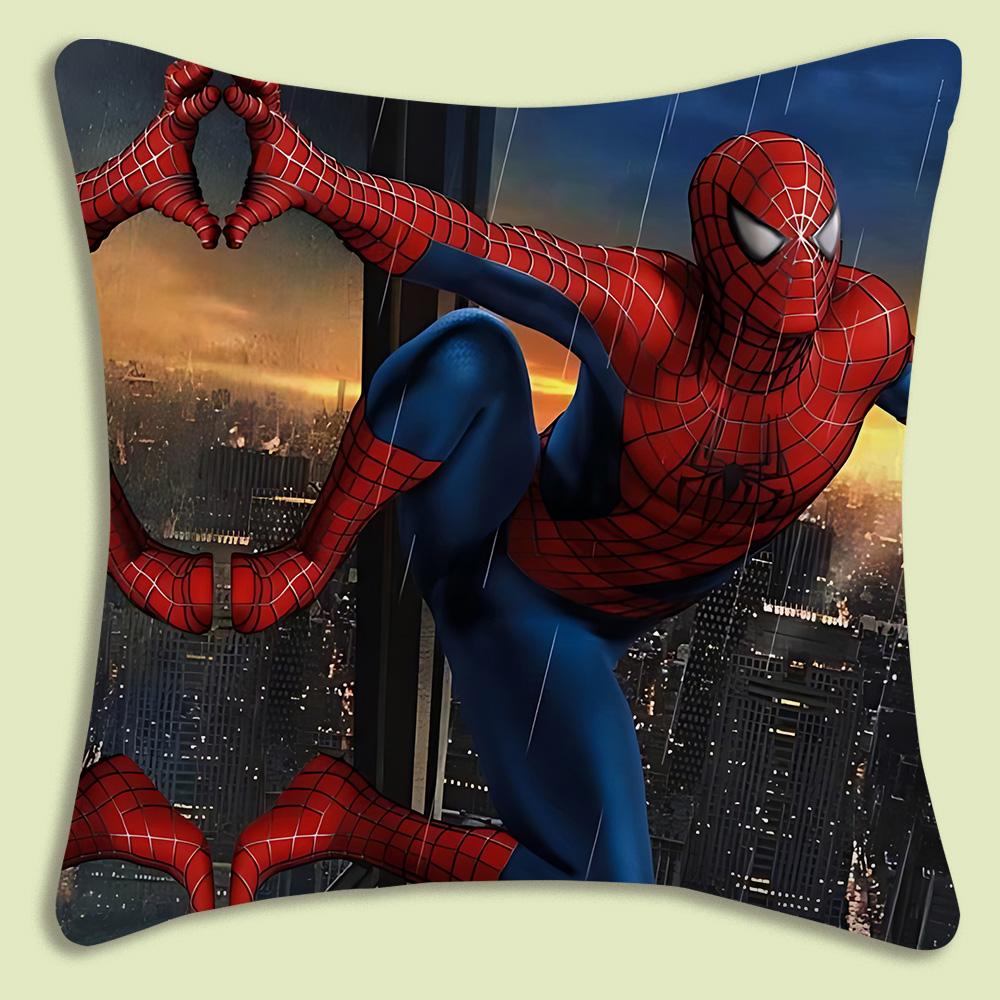 SpiderMan mascot Pillow Covers Cartoon Sofa Decorative Home Doublesided Printing Short Plush Cute Cushion Cover