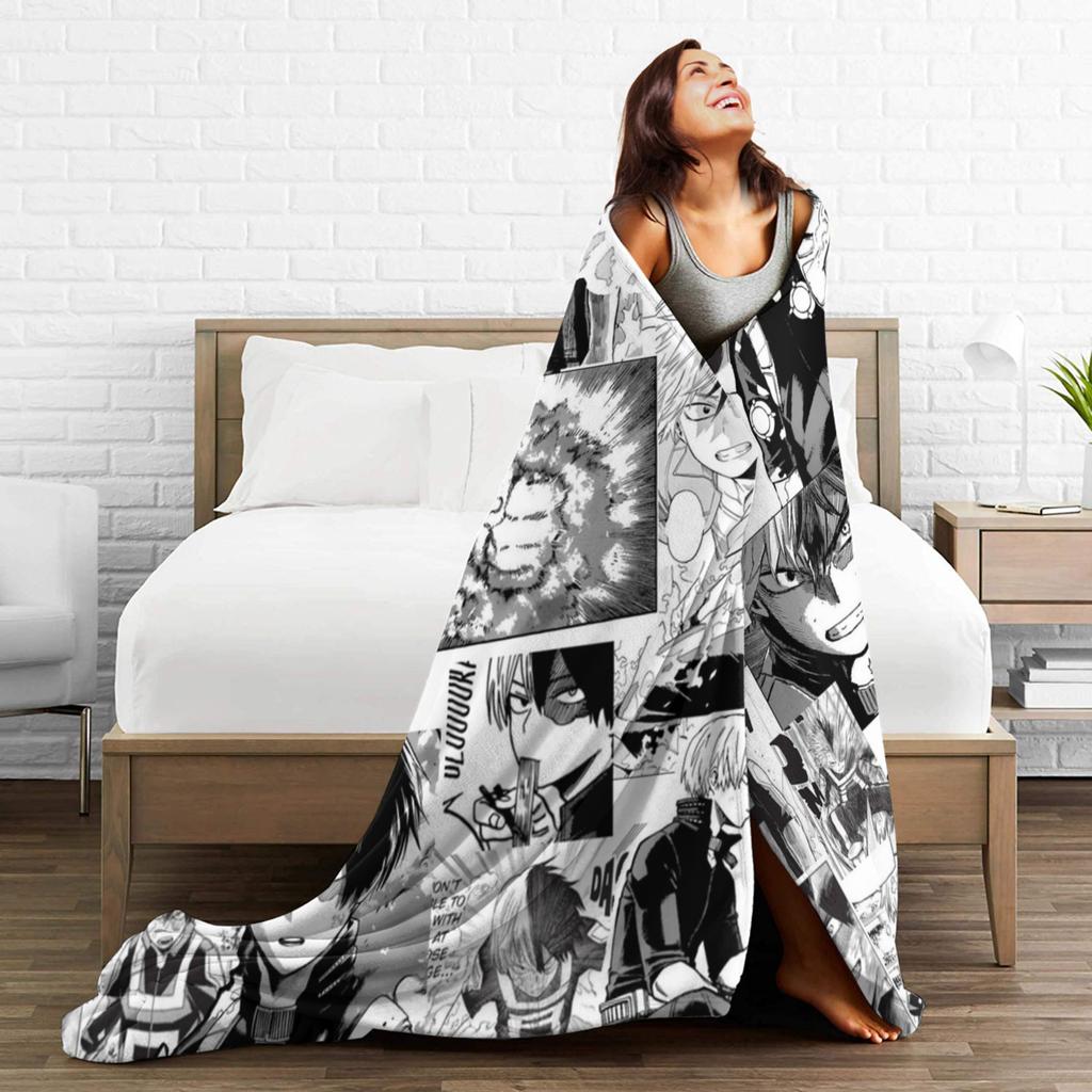 Todoroki Shoto Blankets My Hero Academia Anime Manga Fleece Vintage Warm Throw Blankets for Chair Covering Sofa  Winter,