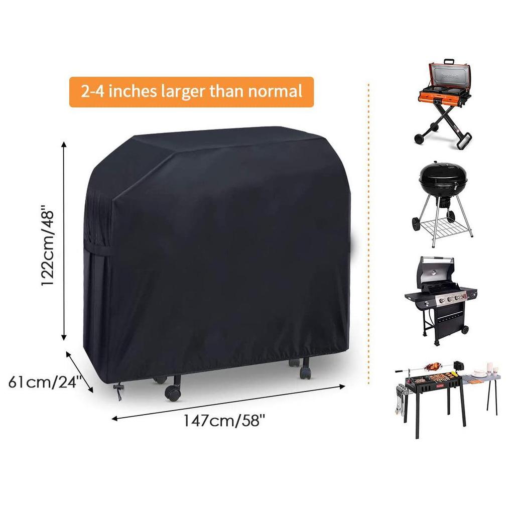 Waterproof 420D Oxford Outdoor BBQ Grill Cover with Sun and Wind Protection