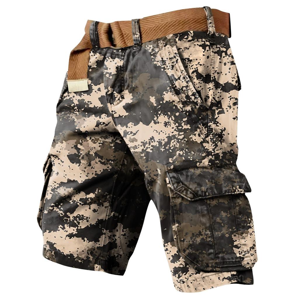 Męskie szorty robocze z nadrukiem na Dzień Niepodległości i wieloma kieszeniami