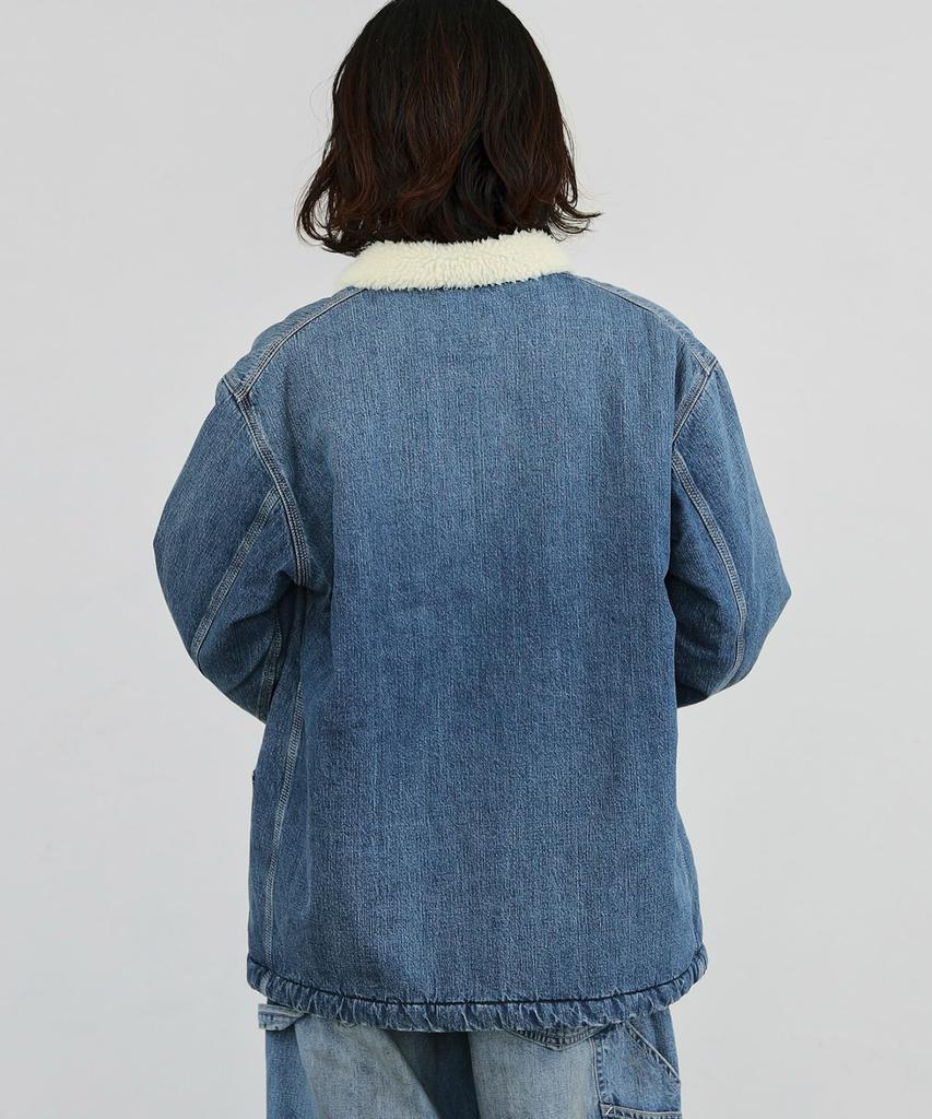 Lee DUNGAREES Lightly Used Wash Denim Jacket with Boa Coverall Men's