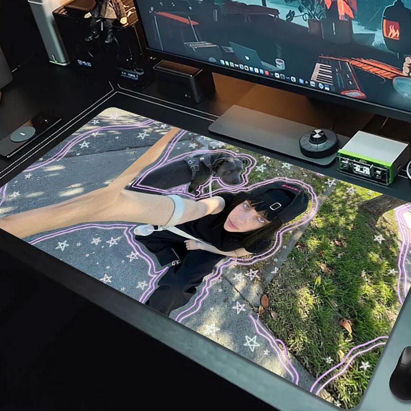 Billie Eilish Large Size Mouse Pad Large Gaming Table Cushion Non-slip Laptop Tablet Big Mousepad XXL Mat Mini PC Playmat With Lock Edge
