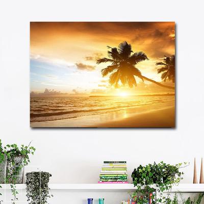 Kit Punto Croce Fai da Te Ricamo Diamante Spiaggia al Tramonto Pittura Diamante Rotondo Completo Mosaico Decorazione Casa
