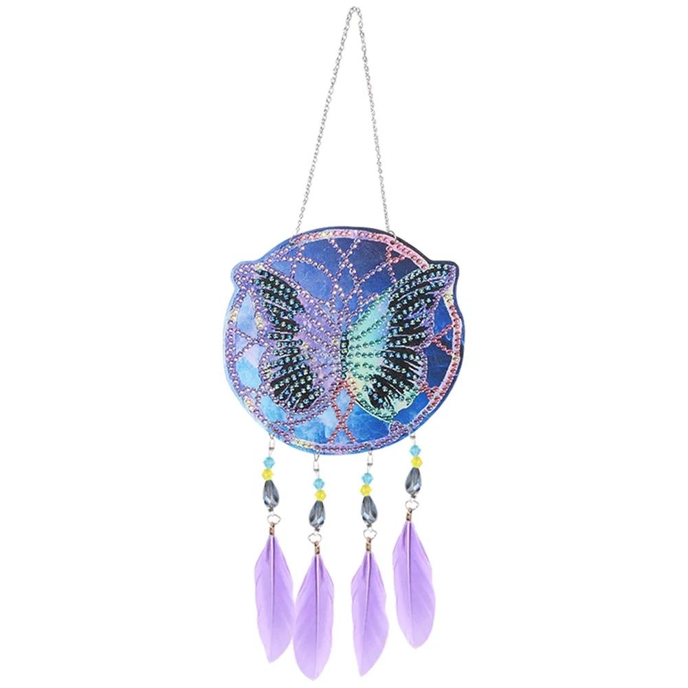 New 5D DIY Diamond Painting Dream Catcher Wind Chimes Crystal Pendant Hanging Ornament DIY Craft Mosaic Kit Home Wall Door Decor
