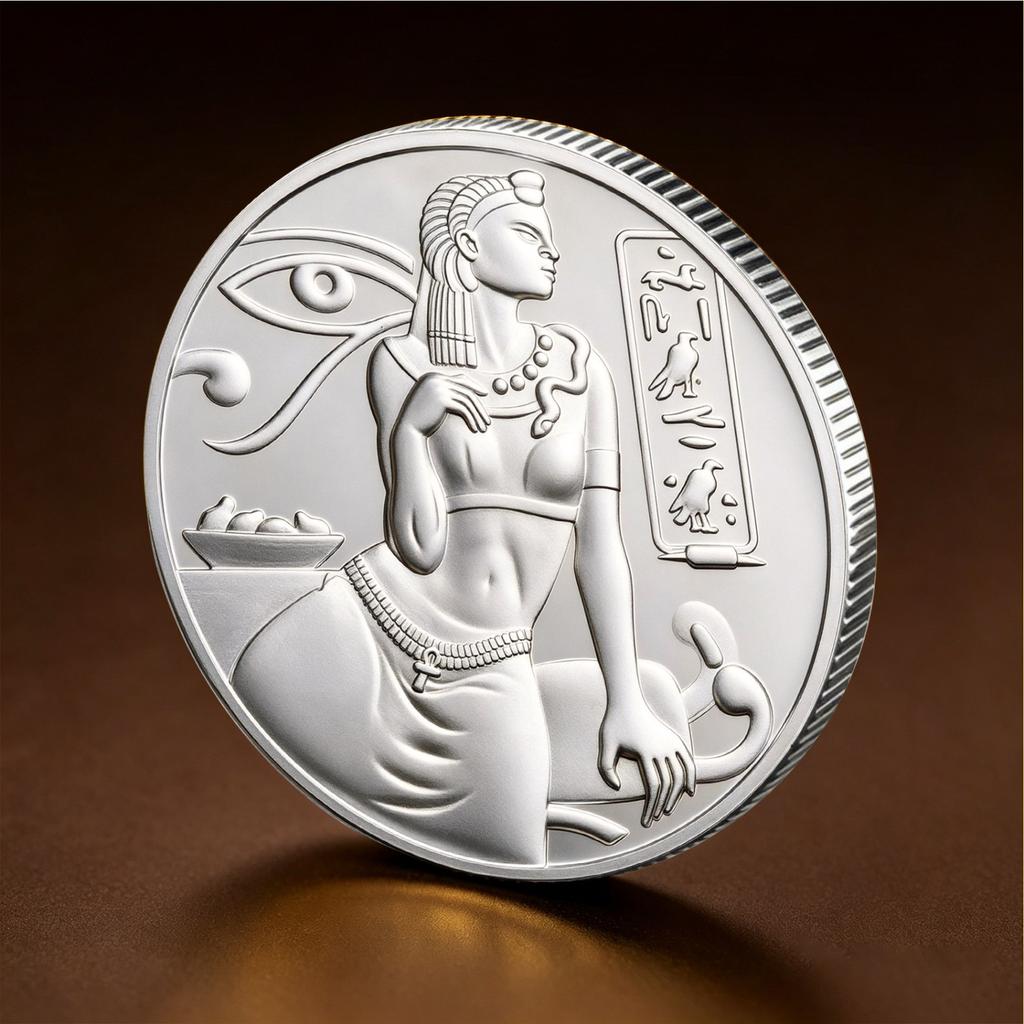 Ancient Egyptian Commemorative Coins Metal Museum Cultural and Creative, Commemorative Medals Collection Pyramid Pharaoh Relief Coins
