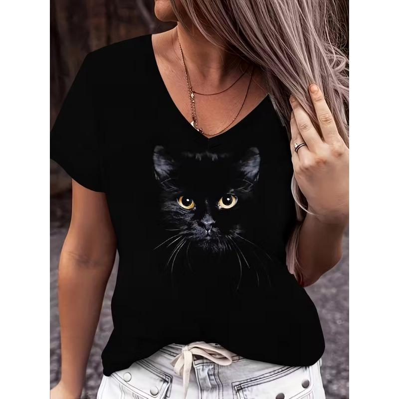 Summer Printed Women's T-shirt, Outdoor Daily Casual Fashionable Retro Clothing