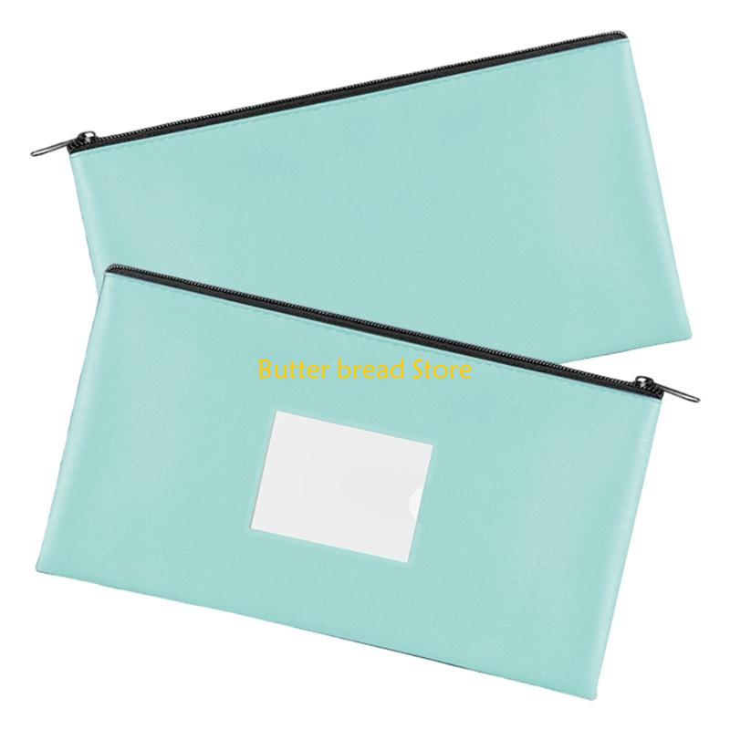 W89C Office File Organizers Waterproof PU Card Slot Clear Front for Professional Use