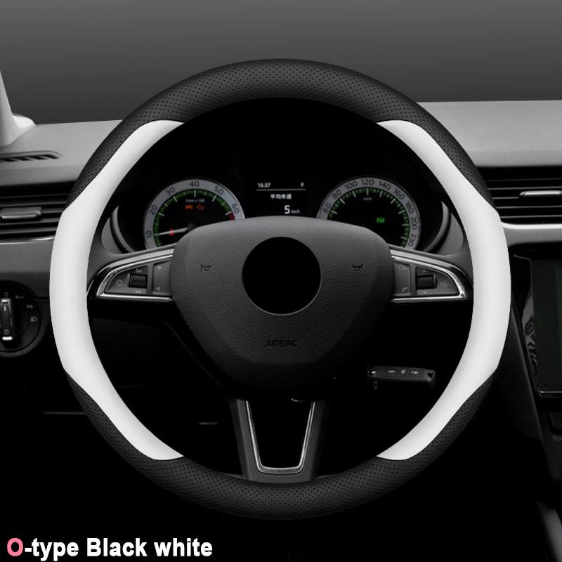 High Quality Leather Car Steering Wheel Cover Wrap for Skoda Octavia Rapid Superb Fabia Kodiaq Kamiq Anti-Slip Auto Accessories