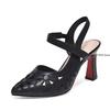 Fashion Ladies Shoes Pointed Toe Sandals for Women Block Heel Pumps Footwear Outdoor Red Heeled High Heels 2025 Summer Chunky Thick Sale