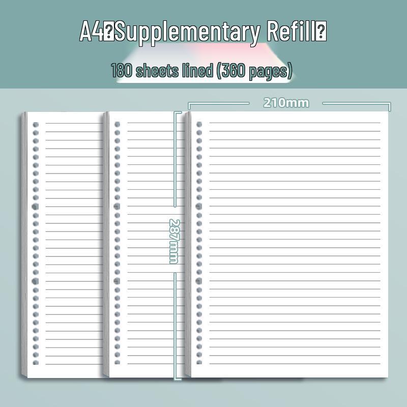 Extra Thick B5 Ring Binder Notebook with Loose-Leaf Refills - Comfortable for Hands, Perfect for Students