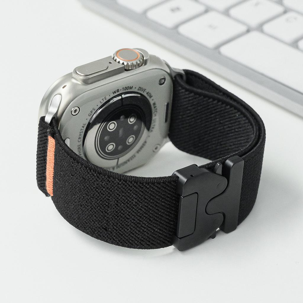 For Apple S10 Nylon Elastic Strap Apple Watch9/8/7 Ultra Parachute Buckle Wristband