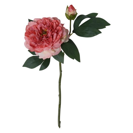 

Искусственный пион с зелеными листьями 2 головки реалистичный поддельный шелковый цветок дом офис вечеринка в помещении на улице искусственный цветок цветение украшение красный