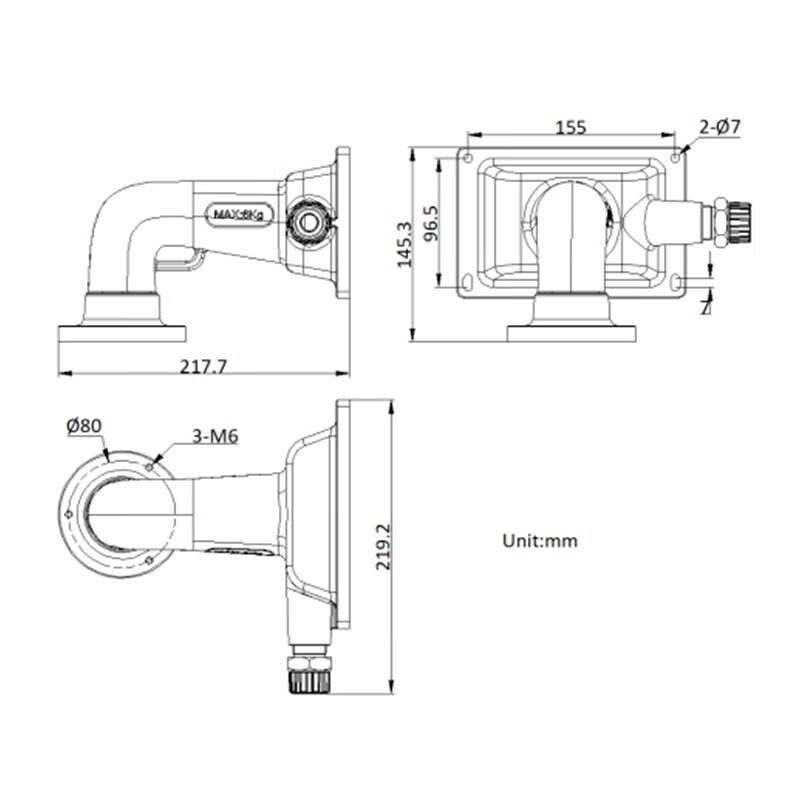 Hikvision Explosion-Proof Dome Camera Wall Mount Bracket CN Plug (adapter Included)