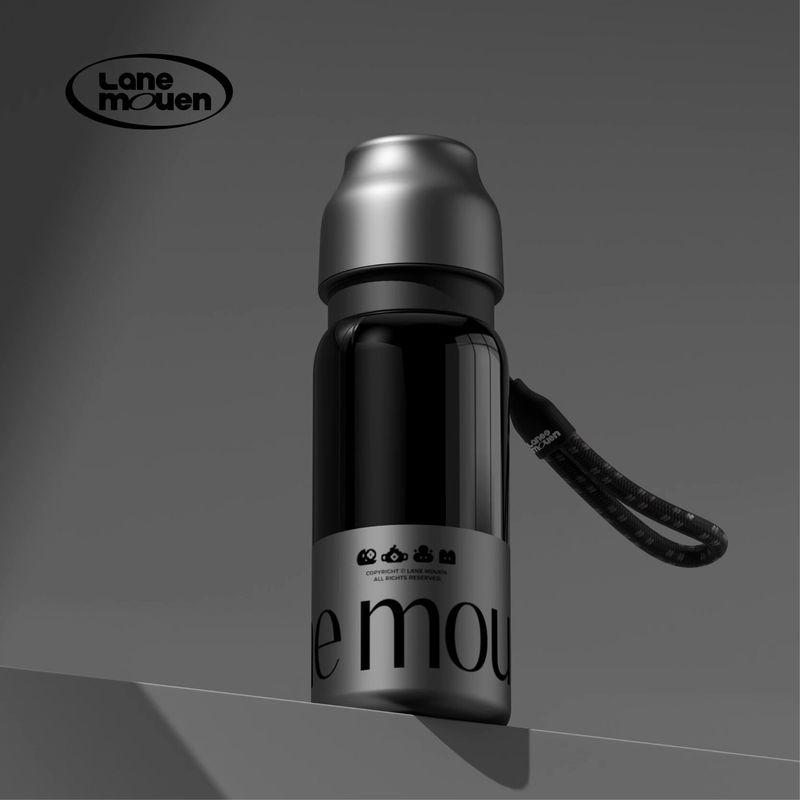 

Lane Mouen Large-Capacity Thermos Cup 316L Stainless Steel Cold-Keeping Cup for Men and Women, High-Looking Tea Cup Black
