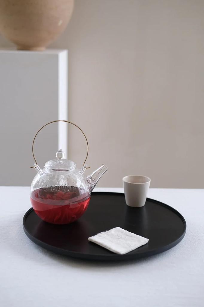 IwaiLoft Handmade Heat-Resistant Glass Teapot with Strainer, Jumping Design, Perfect for Fruit Tea, Loaf Tea, Flower Tea, and Craft Tea, Half Tea,