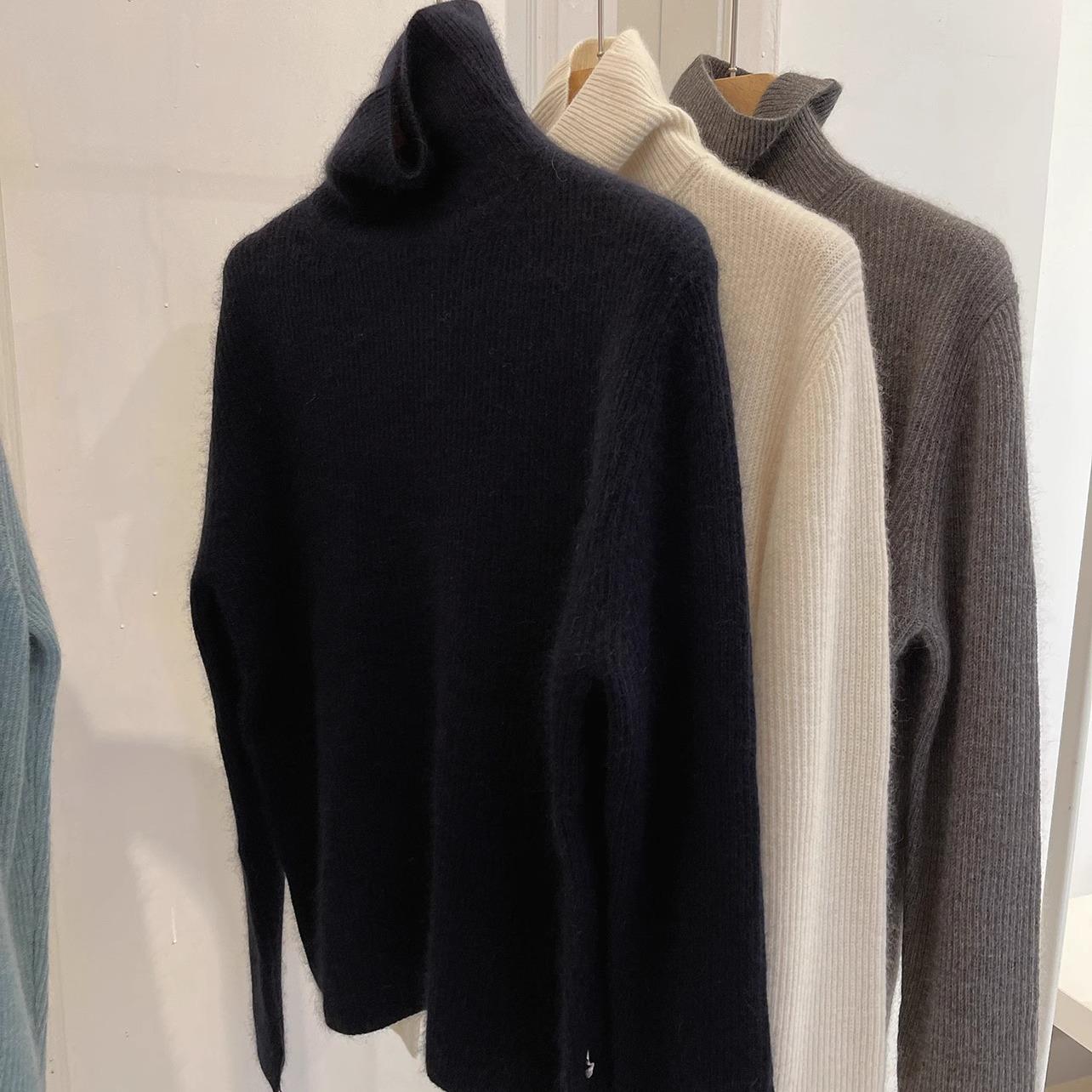 

Autumn and winter solid color turtleneck pullover bottoming sweater lazy wind comfortable knitted sweater autumn and winter with cashmere average size чорний