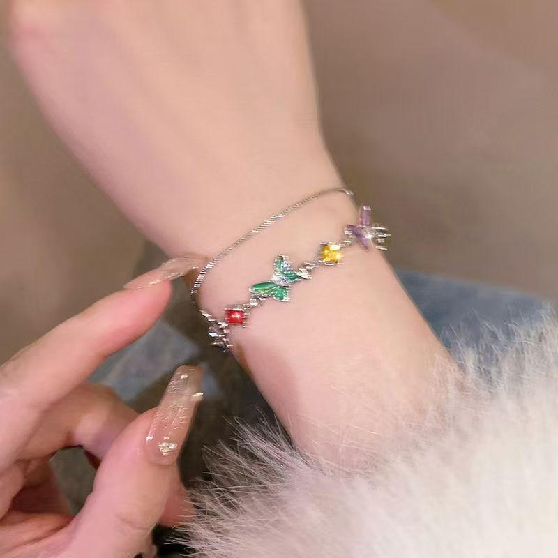 Glazed Symphony~ Butterfly bracelet women's new summer light luxury niche exquisite color bracelet jewelry tide