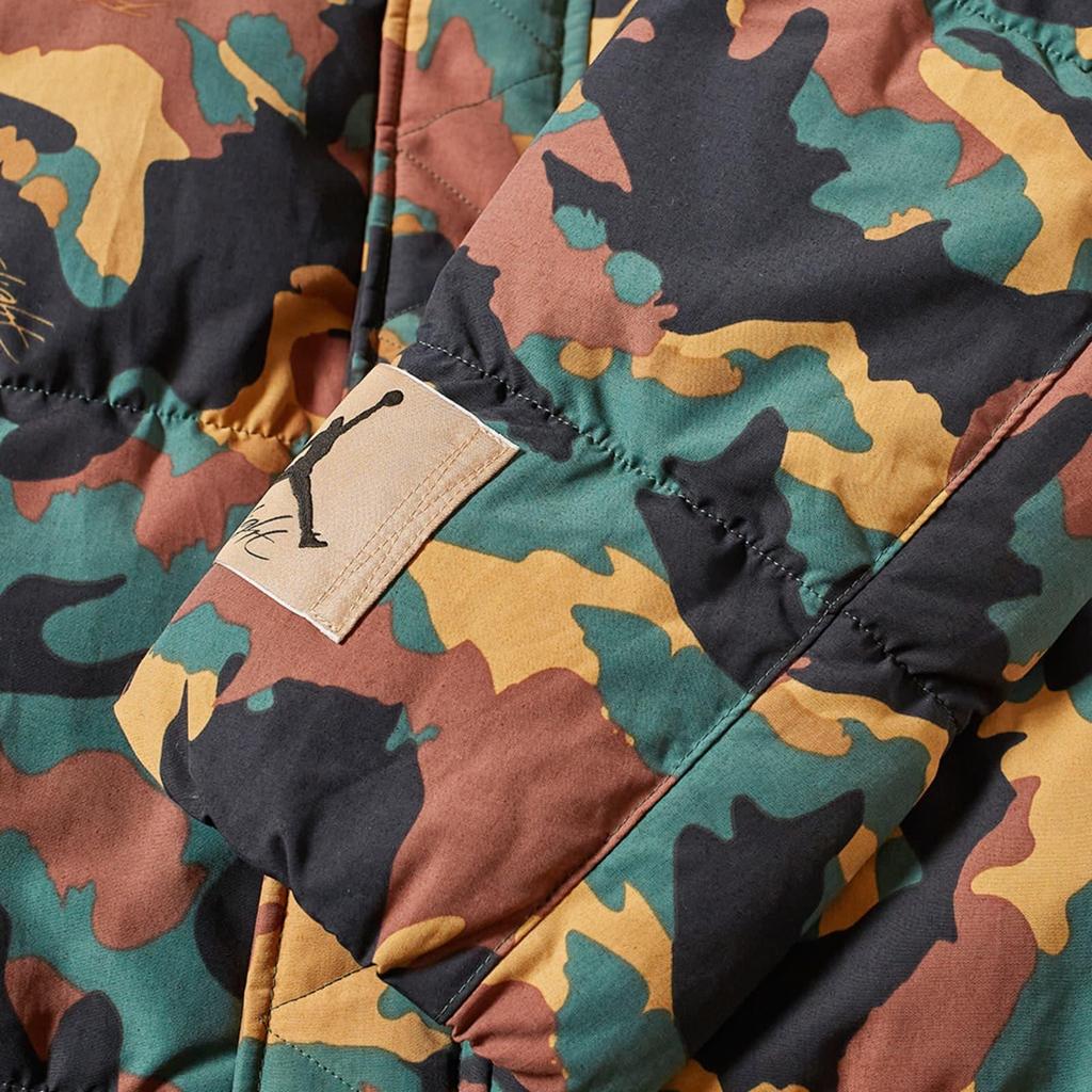 Jordan Flight All Over Camouflage Print Drawstring Hooded Down Jacket Men outerwear Multicolor DC9679-333