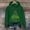Ladies' Christmas Printed Casual Long Sleeved Round Neck Sports Hoodie Top