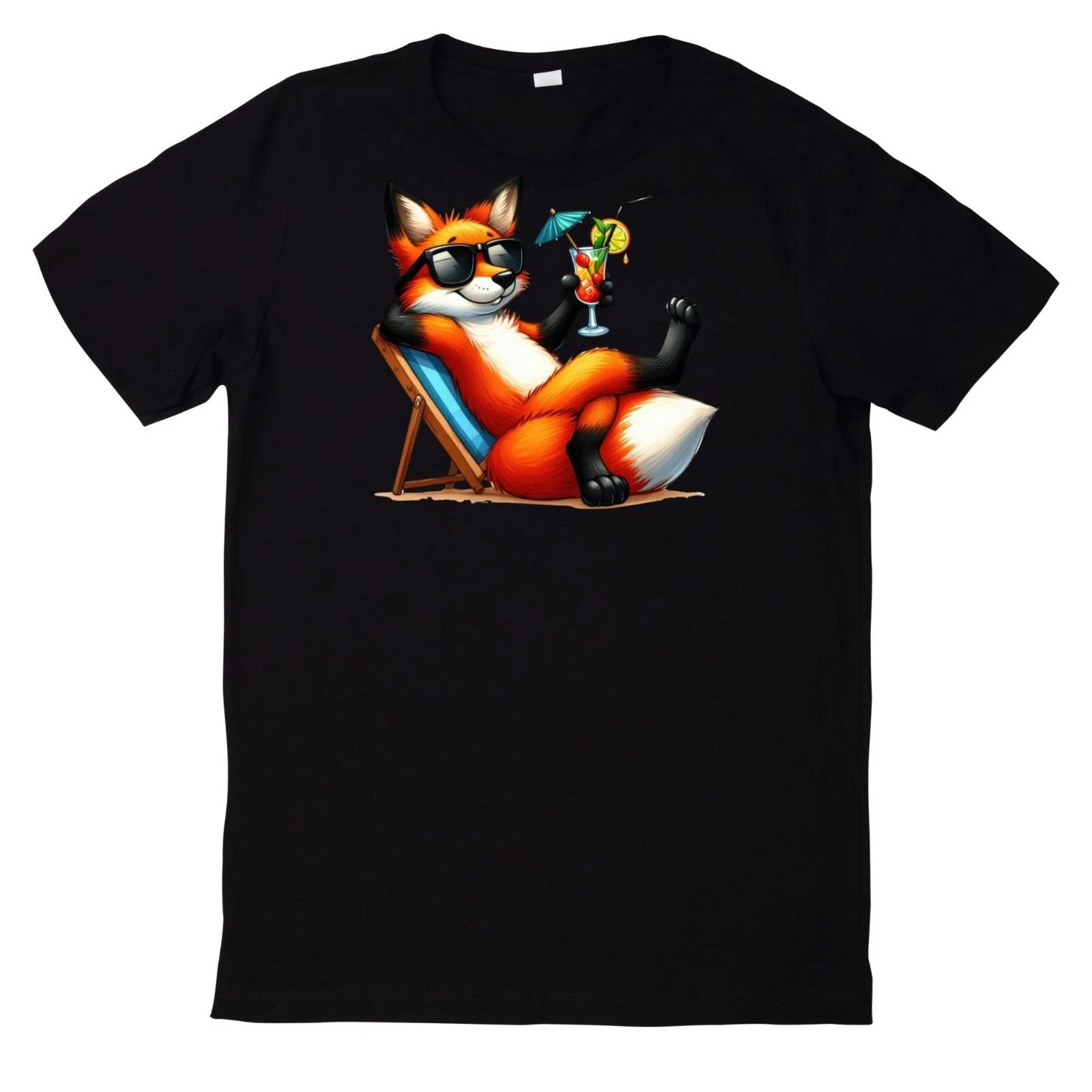 T-Shirt Niedliches Sommercocktail und Tier XXL