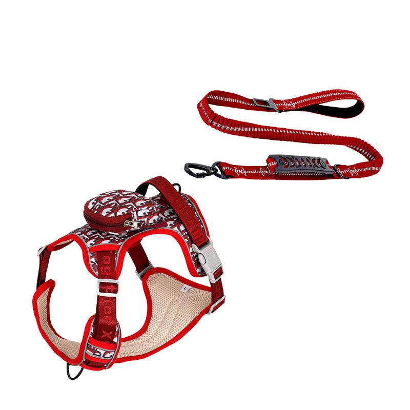 

Dog Chest and Back Harness with Back Collar Style Leash for Outdoor Dog Walking Pet Chest and Back Harness XL червоний