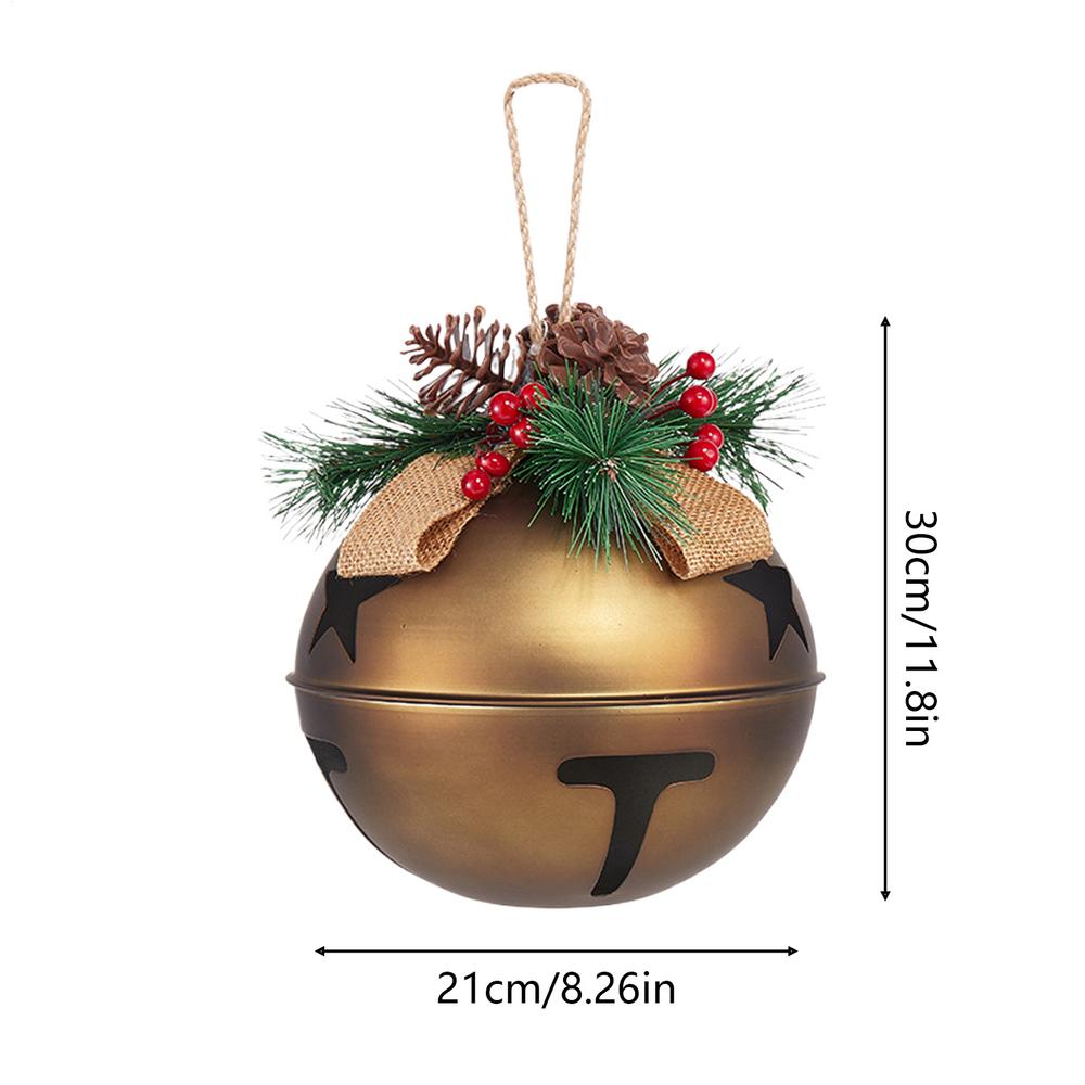 

Christmas Bells Metal Large with Pine Cones Bell Ornaments for Christmas Tree for Indoor Outdoor Home Decor Door Wall Window