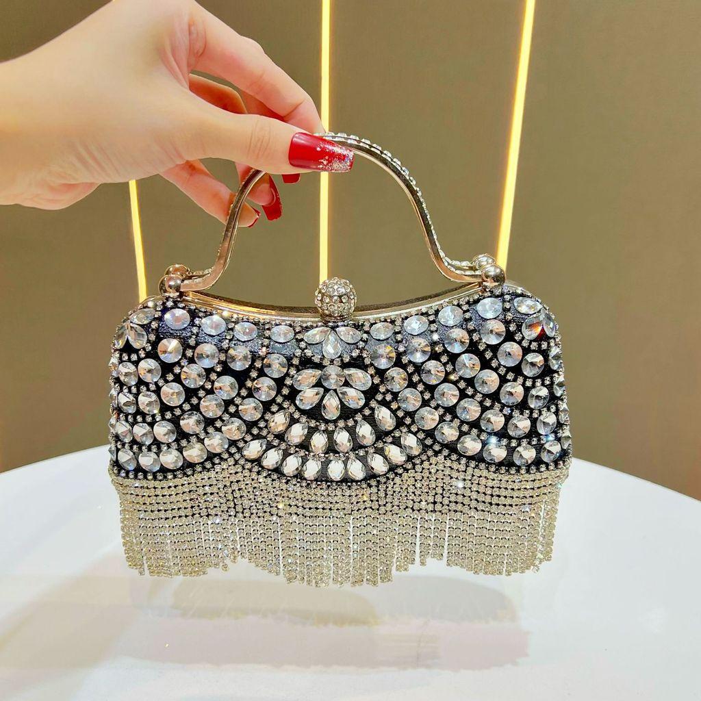 Tissu Polyester Sparkling Clutch Bag With Chain For Evening Weddings And Formal Events