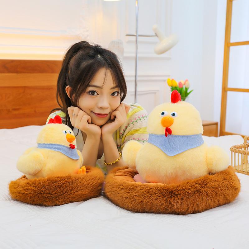 Creative Chicken Doll Pillow Hen Lay Eggs Plush Toys Chicken Coop Hatch Little Chicken Baby Comfort Doll