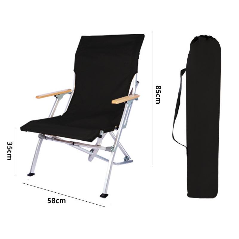 

Portable High-Back Aluminum Camping Chair - Foldable & Lightweight for Outdoor Leisure and Fishing.