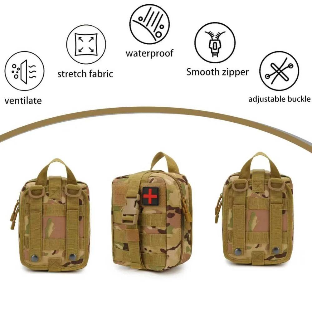 Compact Medical Pouch, Tactical Rip-Away First Aid Kit for Camping, Hunting