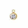 Teamer 5 pcs/lot 6mm Birth Month Stone Charms Colored Zircon Stainless Steel Pendant For Necklace Bracelet Making Accessories