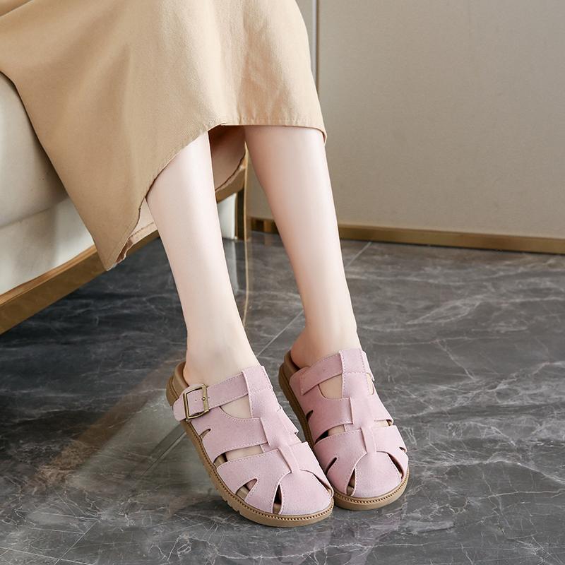 Women Summer Slippers Casual Girl Sandals Close Toe Plus Size Pink Yellow Khaki Slide Slippers