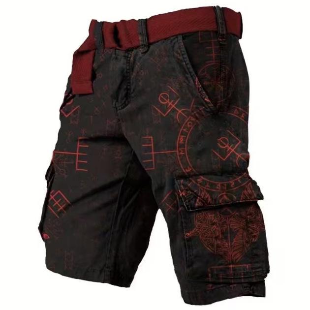 MY OWN STYLE Heren Cargo Shorts Print Meerdere Zakken Knielengte Casual Outdoor Tactische Wandelshorts 2XL
