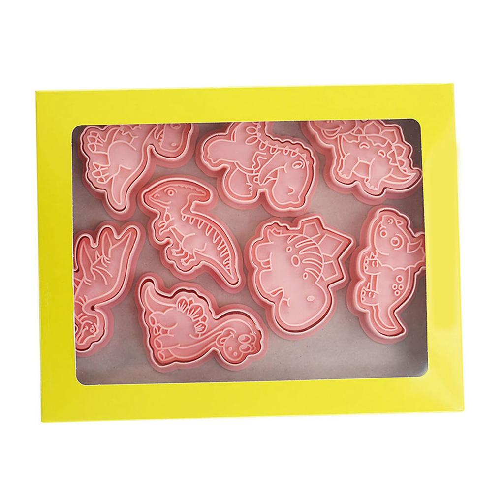 Dinosaur Cookie Mold Cute Food Grade Plastic 3D Animal Baking Cutter for Biscuits Cakes Desserts Crafts