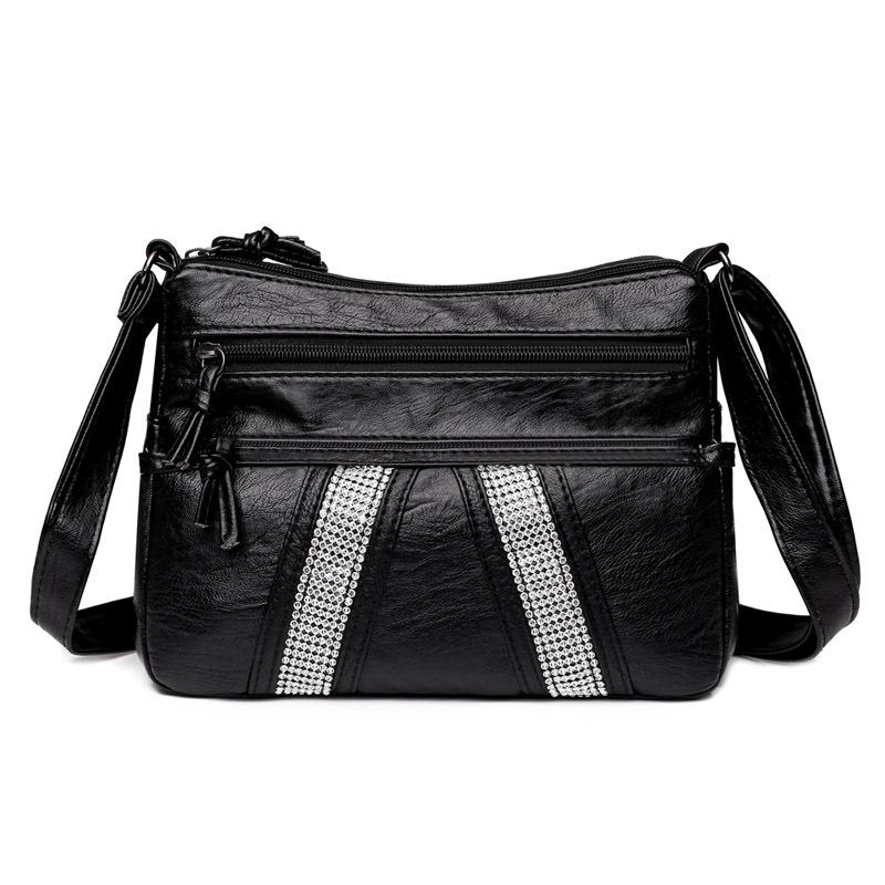 Bag Women's New Messenger Bag Soft Leather Shoulder Bag Retro Simple Fashion Large Capacity Multi-pocket Women's Bag