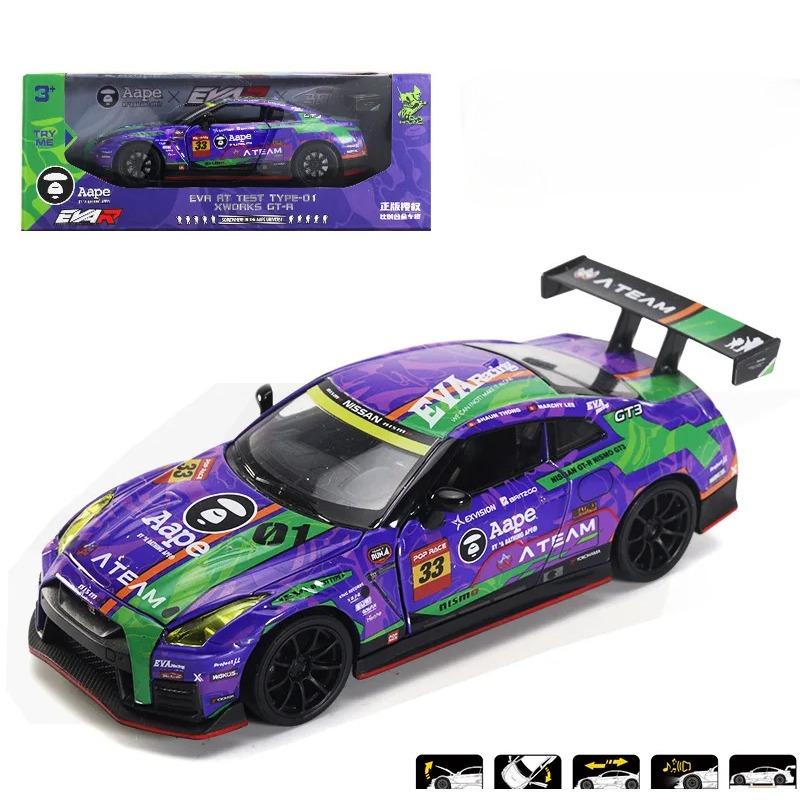 

1/32 Nissan GT-R R35 NISMO EVA гоночный сплав спортивная модель автомобиля литые металлические игрушечные трековые гоночные модели автомобиля звук и свет детский подарок зелёный