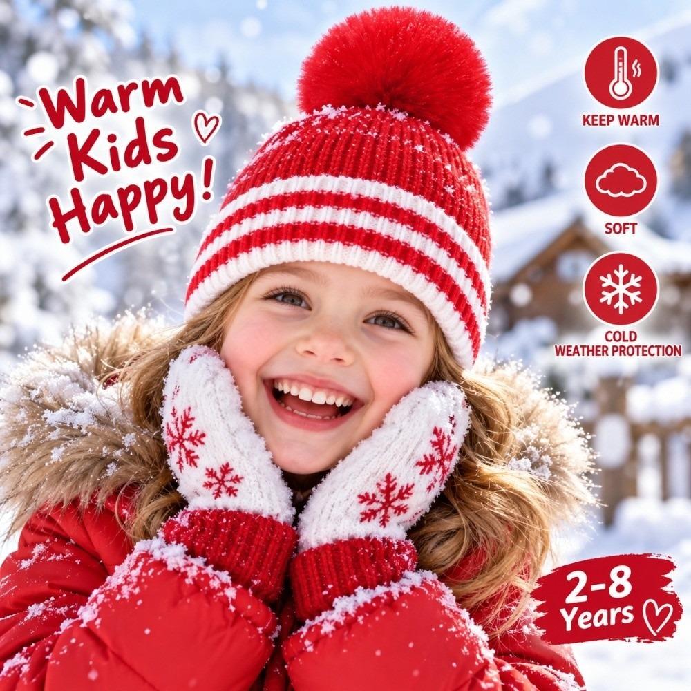 Warm Infant Beanie Cap Woolen Ear Protection Winter Baby Hat Cute Kids Pullover Hats New Year