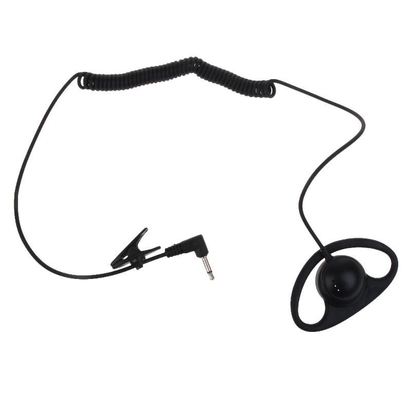 D-shaped Headphone Receiver/Listen Only 3.5mm Headset Earpiece Fitting Right/Left Ear Suitable for Walkie-Talkie ABS