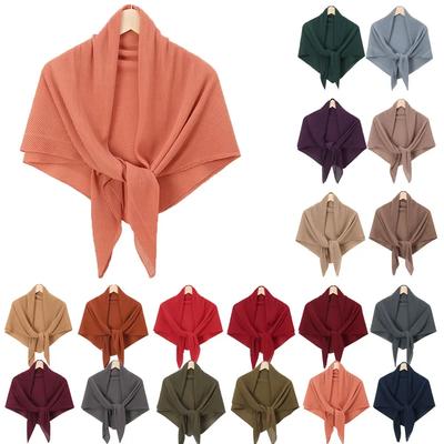 Malajský šátek Turban 110*110cm Čtvercový bavlněný šátek Hijáb Bandana Dámské Muslimské Jednobarevné Šály Šátek na hlavu Šátky Foulard