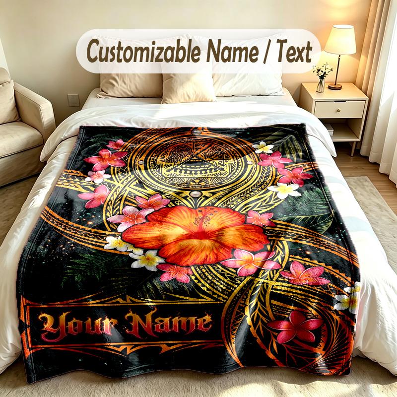Blumengarten Thema Weiche Decke Personalisierter Benutzerdefinierter Name Text Druck Warme Decke Zuhause Sofa Schlafzimmer Dekor