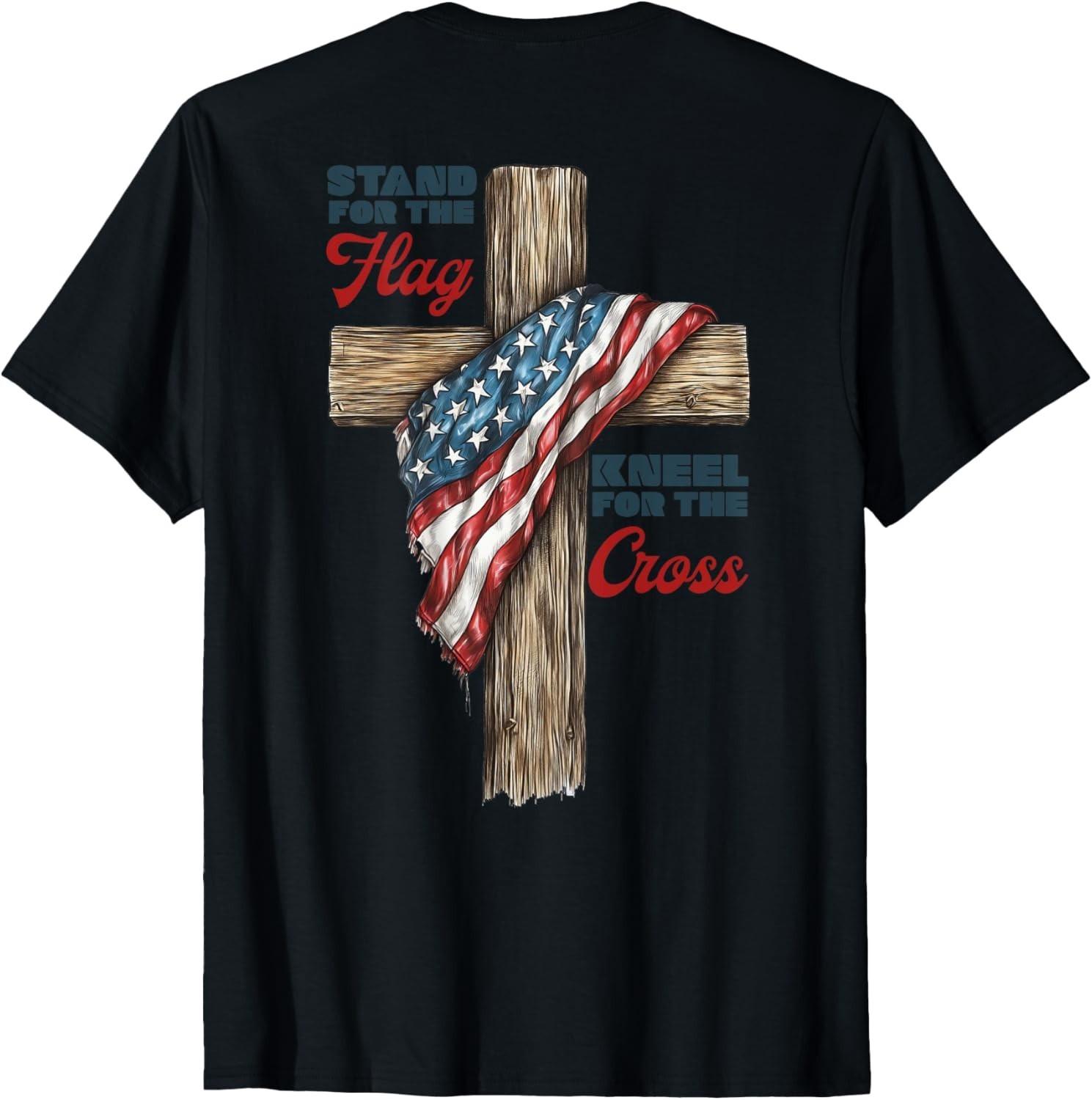 Stand for the Flag, Kneel for the Cross T-Shirt Mens Womens Tees Top unisex T-Shirt Mens Womens Tees Top L