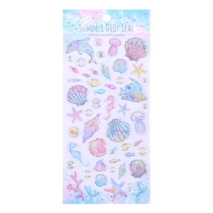 Marine Creature PVC Sticker Embossed Decorative Sticker For Notebook Journal Phone Cover Scrapbooking Embellishments