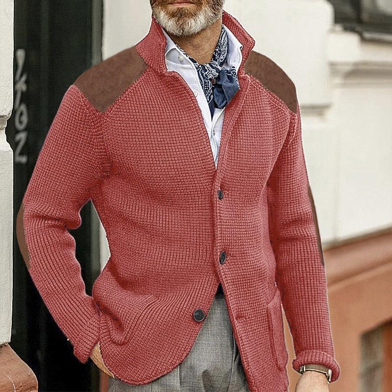 Autumn and Winter Sweater Cardigan Men's New Lapel Slim Knit Long-sleeved Slim Commuter Casual Top