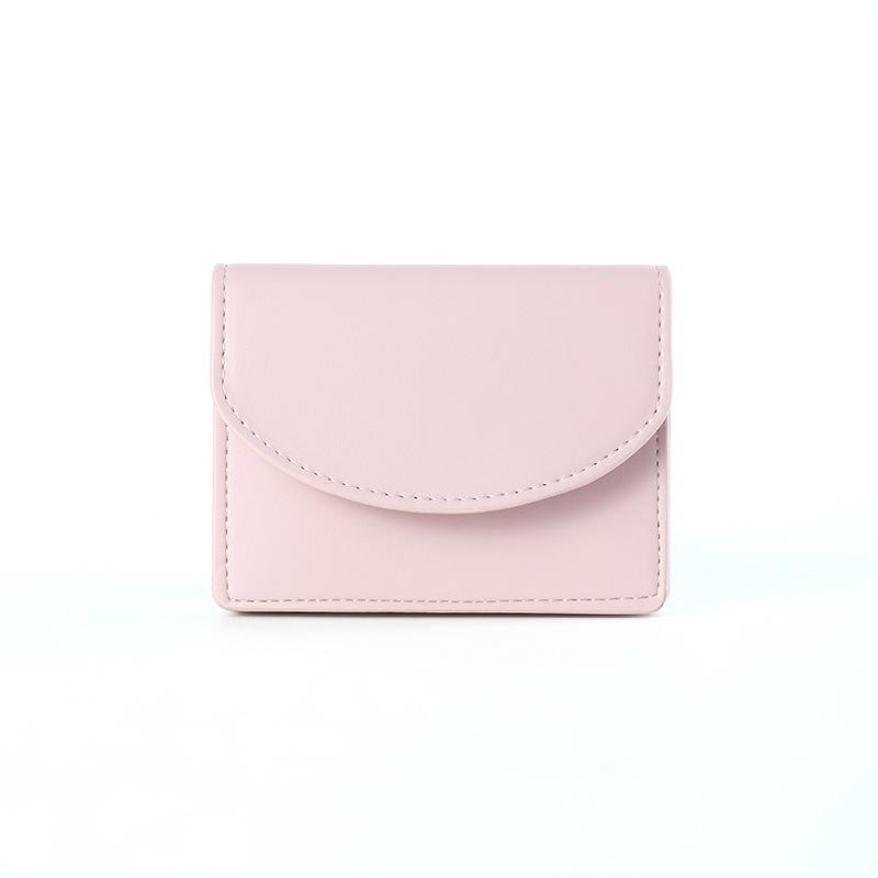 

Korean Style Multi-Card Wallet with Zipper Pocket розовый
