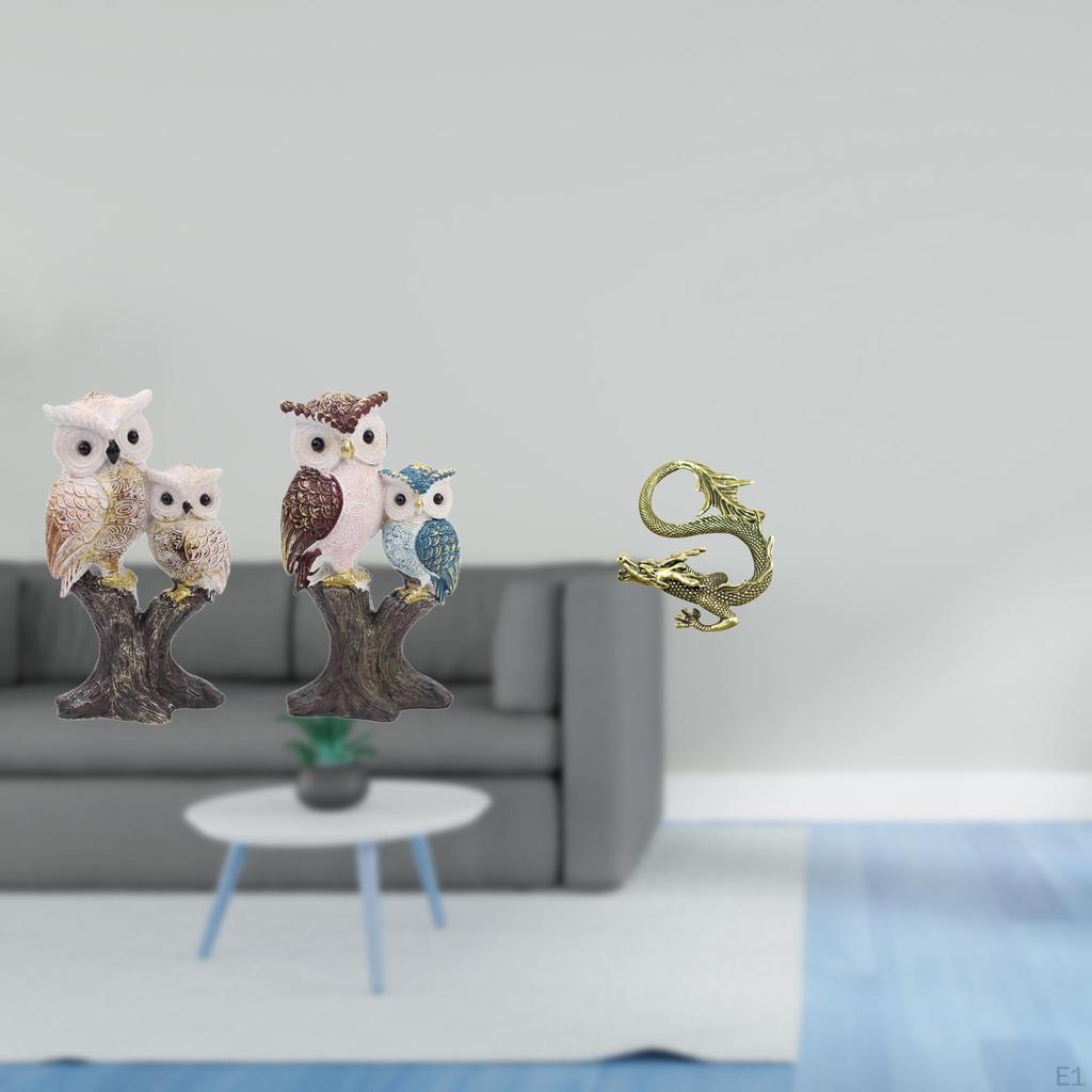Realistic Owl And Animal Figurine Sculpture Cute Brass Statue Mini Tea Pet Desktop Decoration for