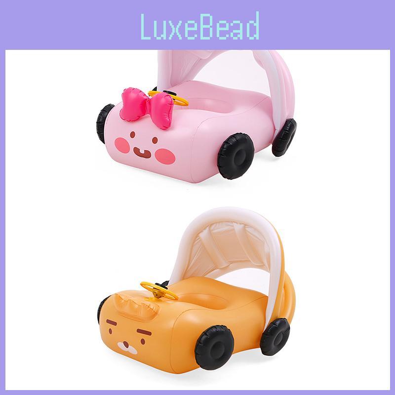 Inflatable Cartoon Car Seat Boat With Sunshade Steering Wheel For Children Swimming Activities